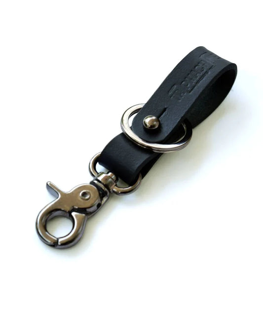 BUFF LEATHER KEY FOB WITH METALLIC CLIP
